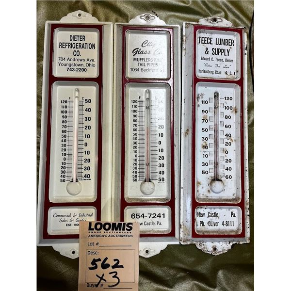 S/3 METAL ADV THERMOMETORS