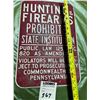 Image 1 : METAL VINTAGE POSTED HUNTING SIGN