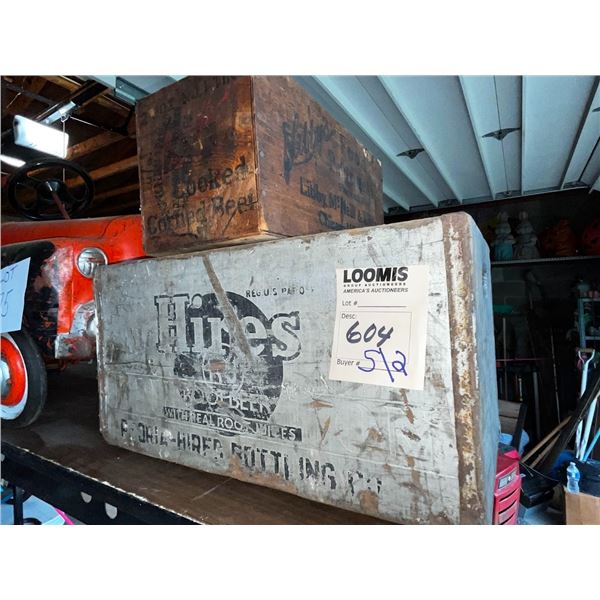 S/2 WOOD ADVERTISING BOXES