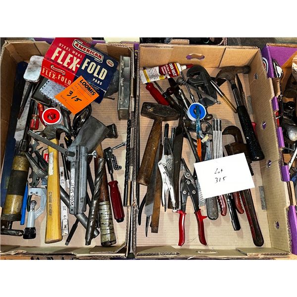 2 FLATS OF ASSORTED HAND TOOLS