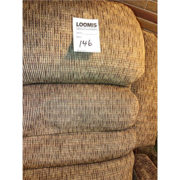 BROWN FABRIC MASSAGE/ LIFT/ RECLINER  CHAIR