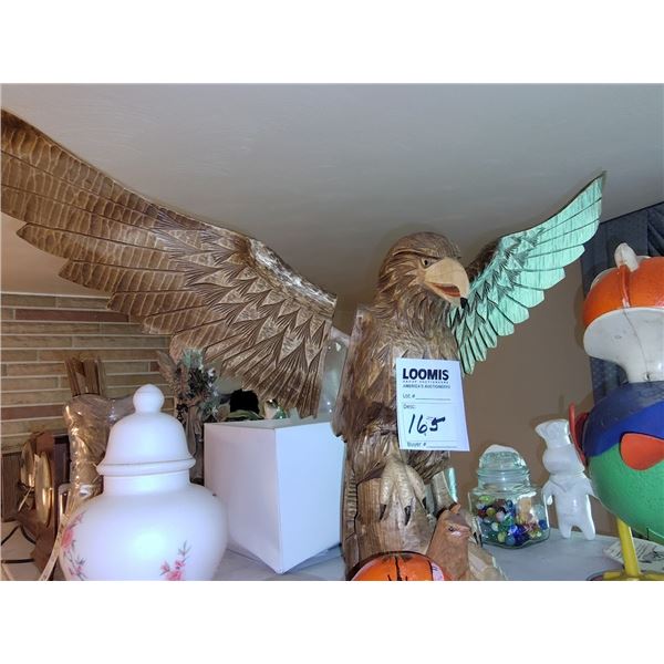 HEAVY WOOD CARVED EAGLE