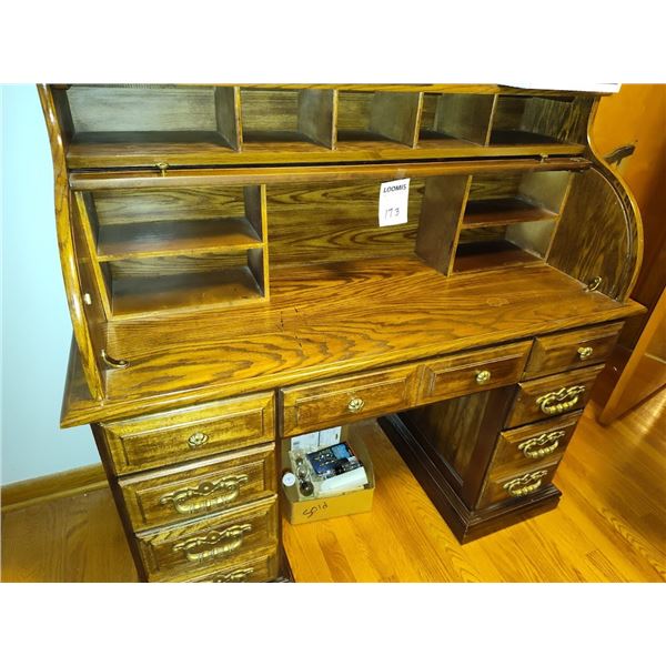 OAK ROLL TOP DESK