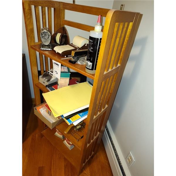 STANDING WOOD SHELF AND LOT