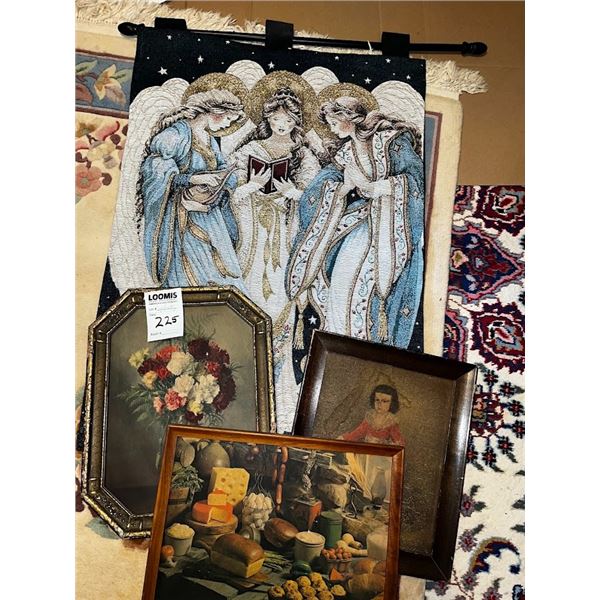 THREE ANTIQUE FRAMED ART