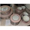 Image 1 : 49 PIECES PINK AND WHITE CHINA SERVICE FOR EIGHT