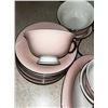 Image 2 : 49 PIECES PINK AND WHITE CHINA SERVICE FOR EIGHT
