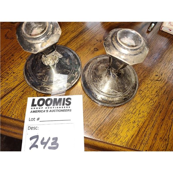 HEAVY STERLING SILVER CANDLE HOLDERS