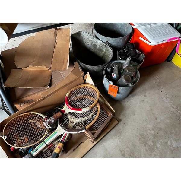 GALVANIZED  BUCKETS, PEPSI CANS, OTHER