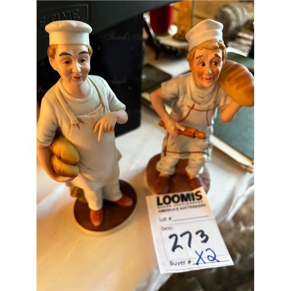PAIR OF BISQUE BAKERY STATUES