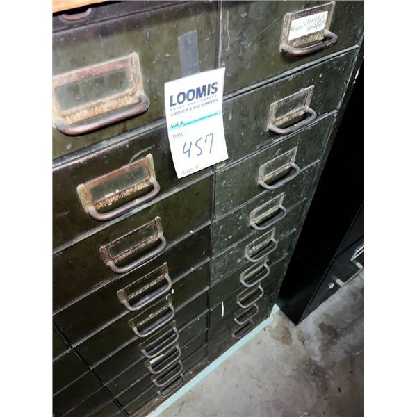 VINTAGE 27 DRAWER METAL CABINET  APPROX 30" X 37.5"
