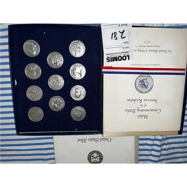 COLLECTORS REV WAR PEWTER MEDALLION SET / NEW IN PACKING