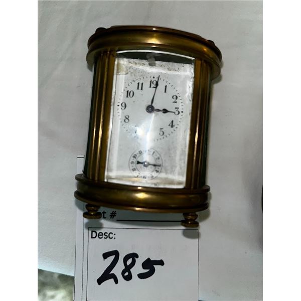 APPROX  3 INCH ANTIQUE CLOCK (UNUSUAL / HEAVY