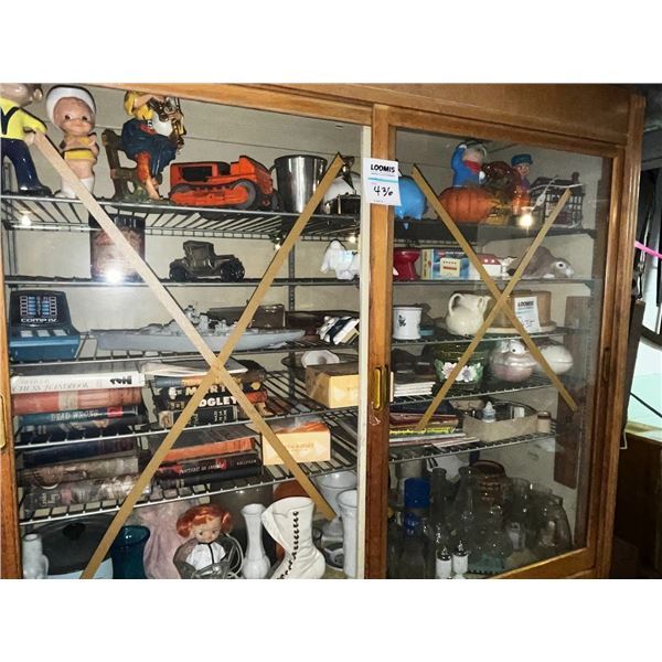 LARGE LOT OF COLLECTIBLES IN THE CABINET