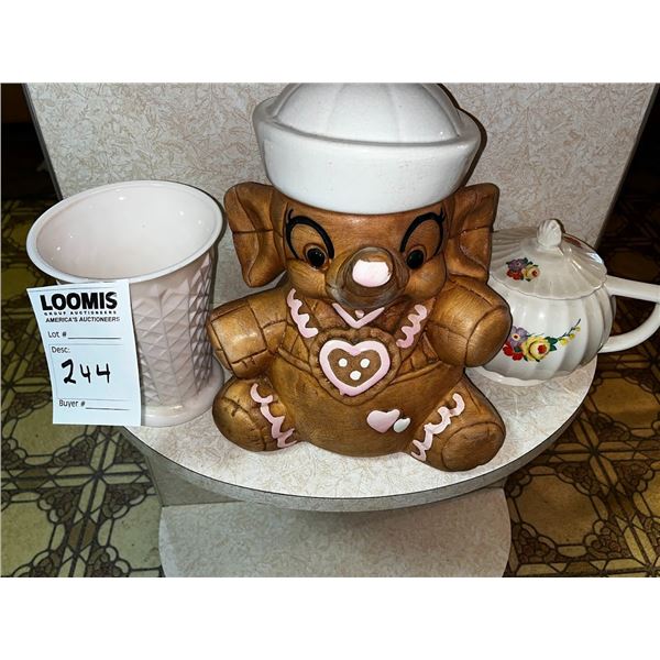 VINTAGE COOKIE JAR & ITEMS