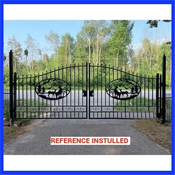 NEW CUSTOM 14FT OPEN-UP IRON ENTRANCE GATES ( 1 X PAIR)