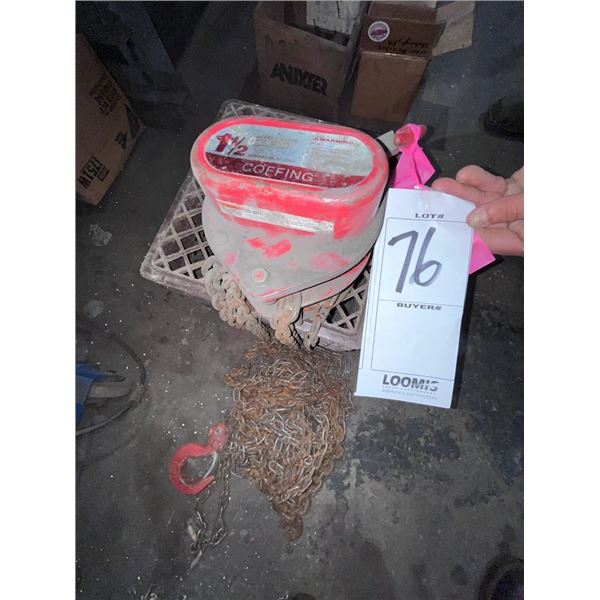 COFFING 1.5 TON HOIST