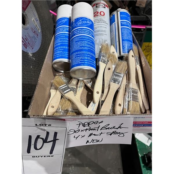 NEW  20 X 1" PAINT BRUSHES & 3 X SPRAYS
