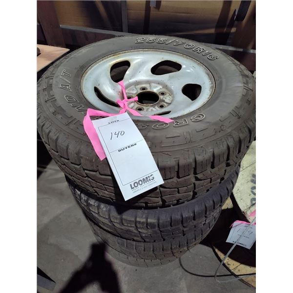 X 4 : 255/70/16 GOOD TRUCK TIRES W RIMS