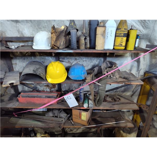 LRG LOT OF WORK ITEMS W HARD HATS