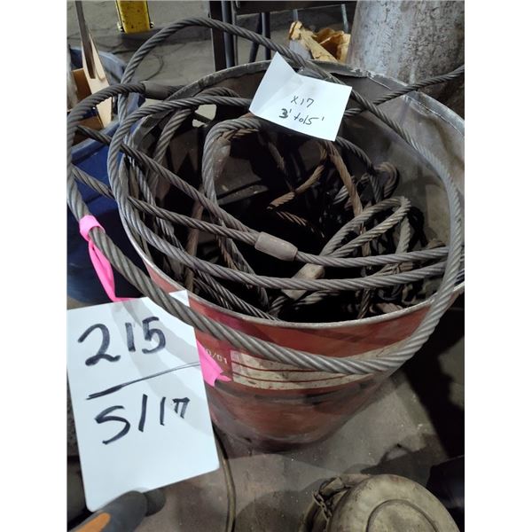 X 17 ROPE CABLE LIFT SLINGS ALL IN GOOD CONDITION