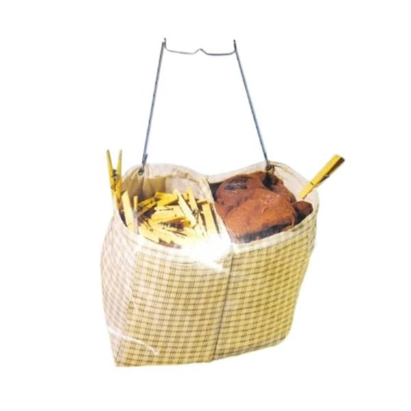 Fabric Clothes Pin Bag w/ Metal Hanger