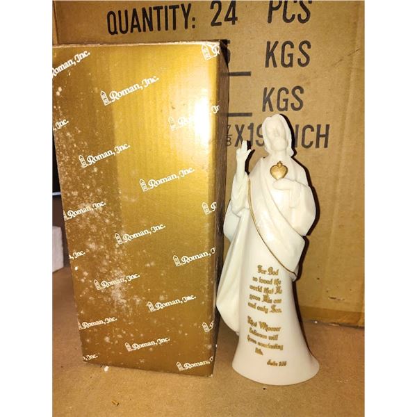 ROMAN RESIN JESUS SCULPTURE WITH JOHN 3:16 VERSE (IN GIFT BOX)