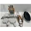 Image 1 : Kitchen Items includes Knives in Block, BBQ Utensils, Mushrooms Nepture Ceramic Dishware and more