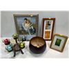 Image 1 : In Home Decor includes Candle Holder, Picture Frames and Wooden Bowl