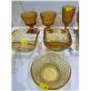 Image 3 : Vintage Amber Press Glass Collection  *plate stands not included