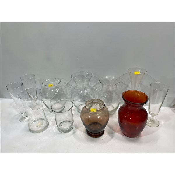 Collection of Assorted Glass Vases (11 total)