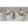 Image 2 : 6 Johnson Brothers Plates, 10 Wine Glasses, 2 Champagne Flutes and Dancing Couple Music Box