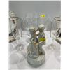 Image 4 : 6 Johnson Brothers Plates, 10 Wine Glasses, 2 Champagne Flutes and Dancing Couple Music Box