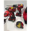 Image 2 : Milwaukee Tool Set Includes  Drill, Impact Drill, Batteries and Charger, Tape Measure and Carry Bag