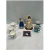 Image 1 : Bride Figurine, Blue Dress Lady Music Box, Teacups, Mugs and Elton John "Candle in the Wind 1997" CD