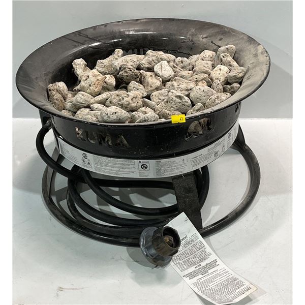 Kuma 18 D 10H Propane Fire Pit comes with extra rocks and lid