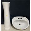 Image 1 : White Pedestal Sink  32H