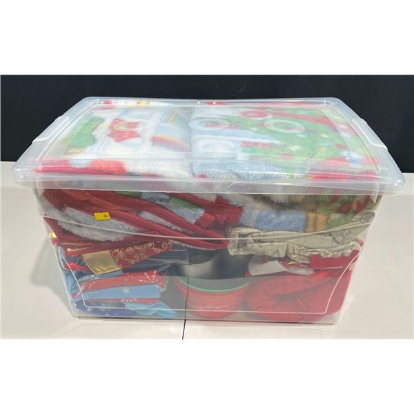 Storage Bin -All Contents Included Christmas Decorations and Blankets 23W15D12H