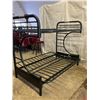 Image 2 : Metal Frame Bunk Bed with Futon includes twin mattress and Futon Pad/Mattress 73Lx57Wx64H