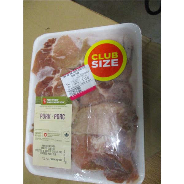 SHELF PULLS (AS IS):  CLUB SIZE PORK RIB END CHOPS (APPROX. $13.10)