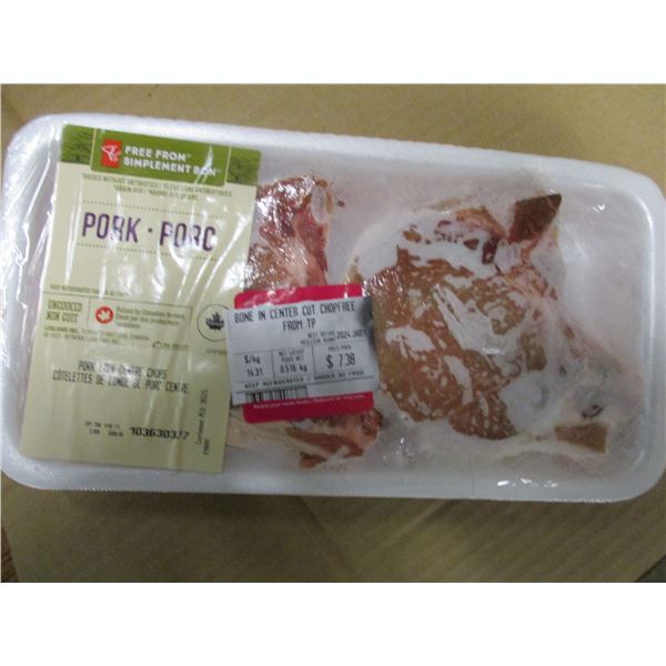 SHELF PULLS (AS IS):  BONE IN CENTER CUT CHOPS (APPROX. $7.30)