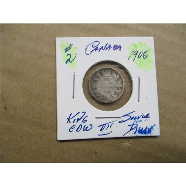 1905 CANADA KING EDWARD VII SILVER DIME