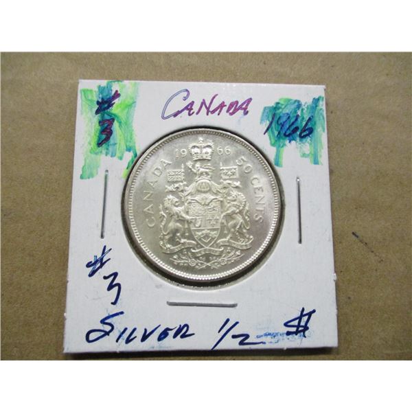 1966 CANADA SILVER HALF DOLLAR