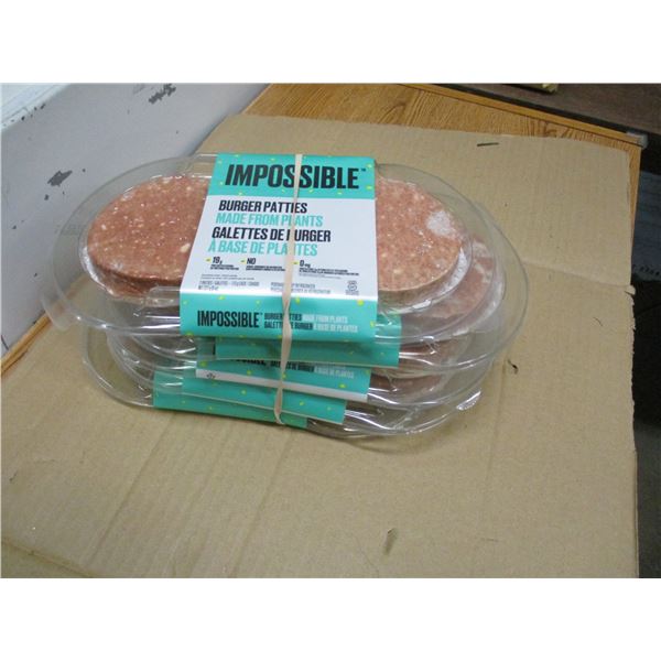 SHELF PULLS (AS IS):  PLANT BASED BURGERS (2 BURGERS X 5 PACKS)