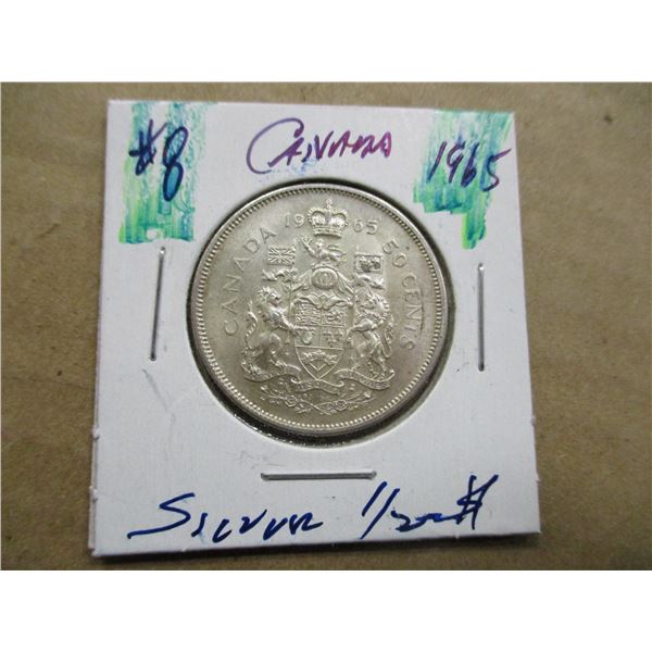 1965 CANADA SILVER HALF DOLLAR