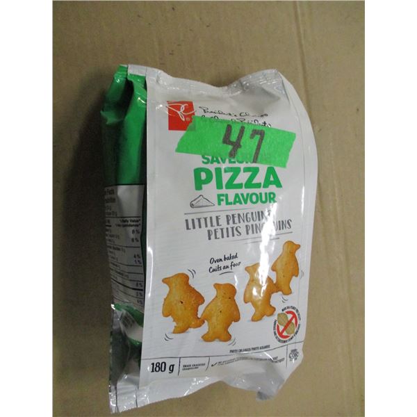 SHELF PULLS (AS IS):  LITTLE PENGUIN PIZZA CRACKERS (180G)