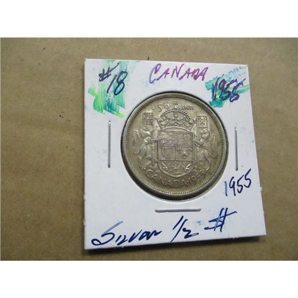 1955 CANADA SILVER HALF DOLLAR