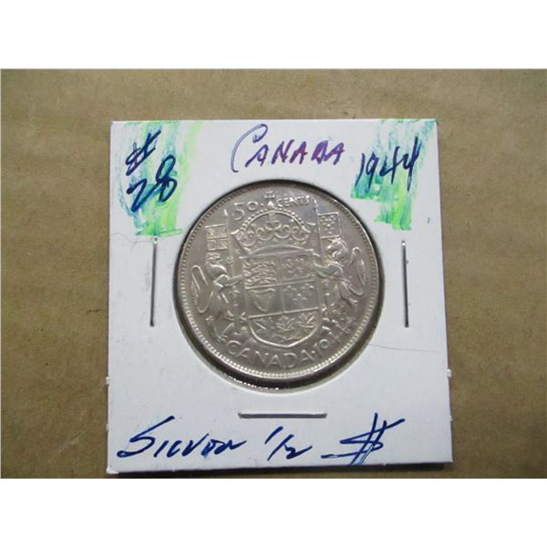 1944 CANADA SILVER HALF DOLLAR