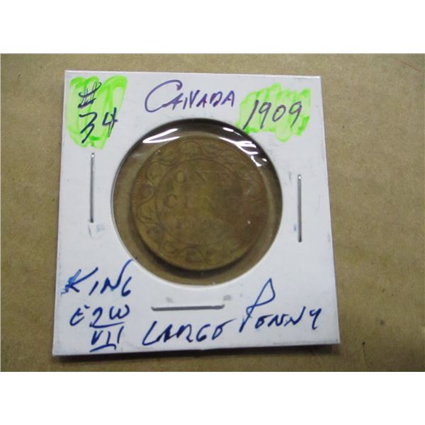 1909 KING EDWARD VII CANADA LARGE PENNY