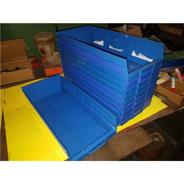 Lot(10) de Bac de plastique / Blue Plastic Bin 7 1/2 x 16 3/4 x 4 